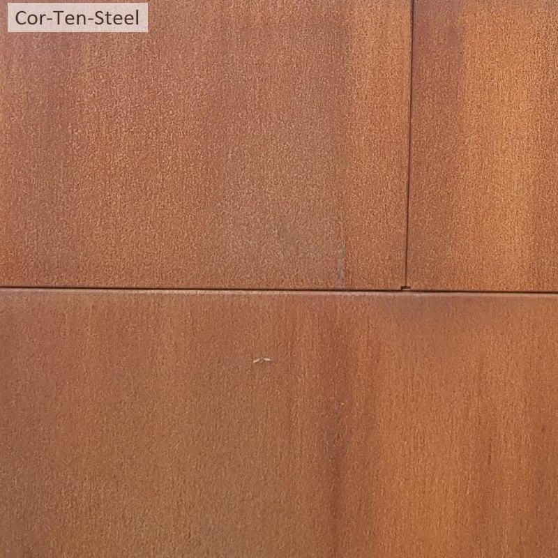 aged corten steel with protective patina