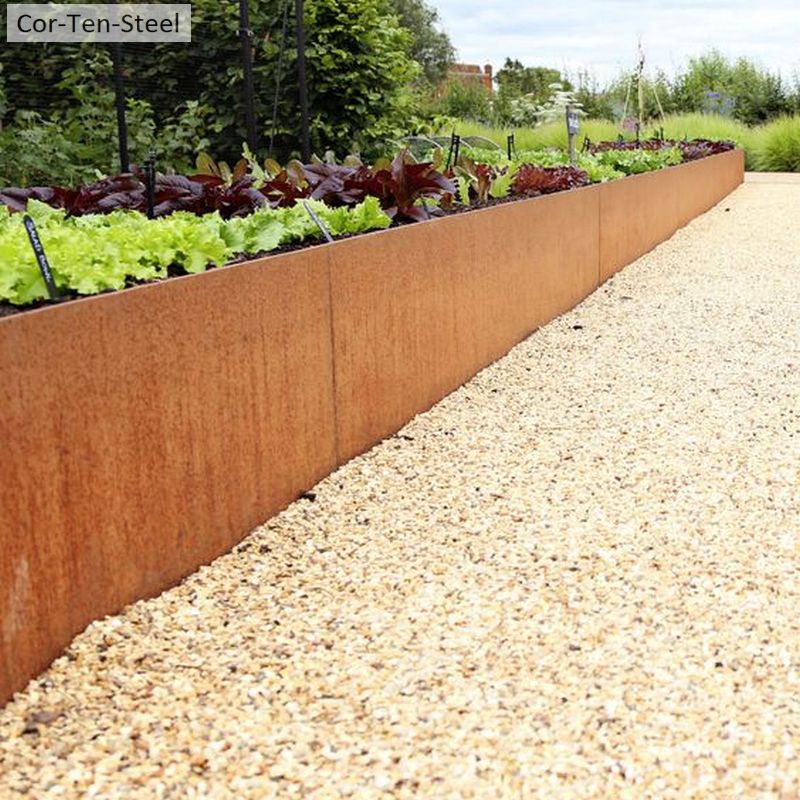 low corten garden wall 750mm tall