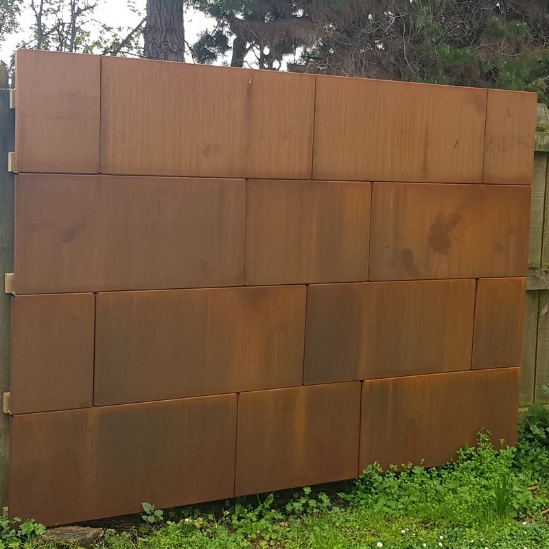 corten fence 900 x 450 panels