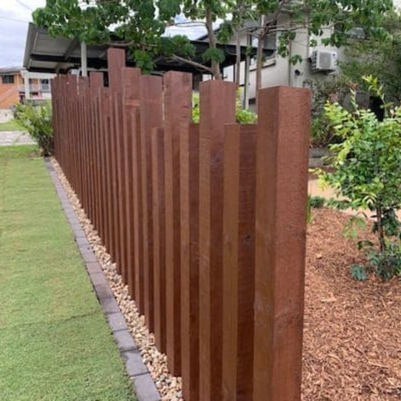 corten fence using steel box sections