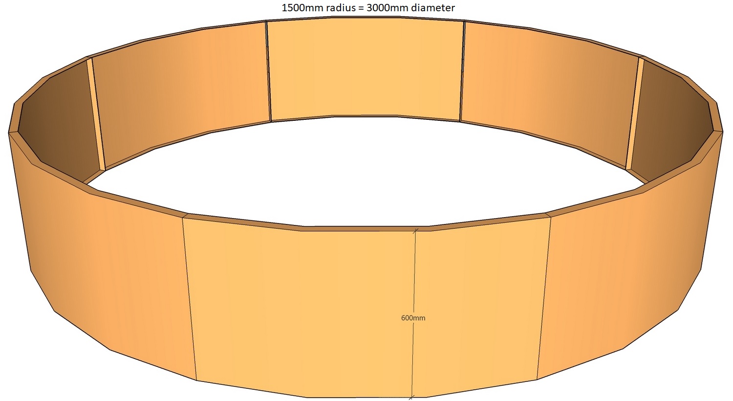 circular corten planter 1500mm radius x 900mm tall