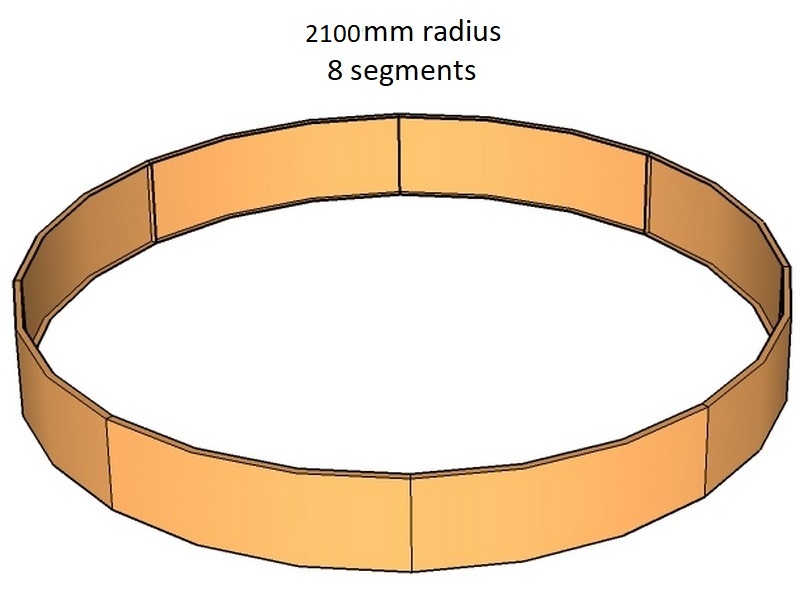 corten round planter 2100mm radius layout