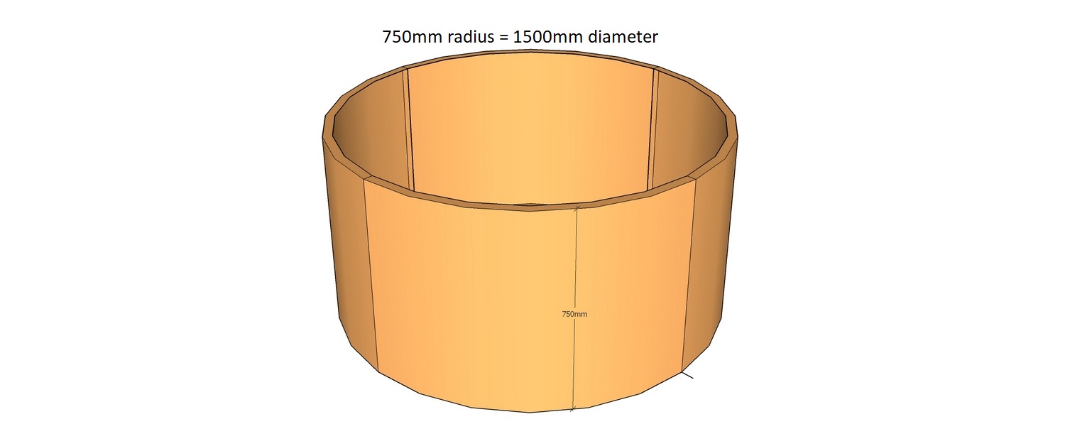round corten planter 750mm radius x 850mm tall in 4 segments