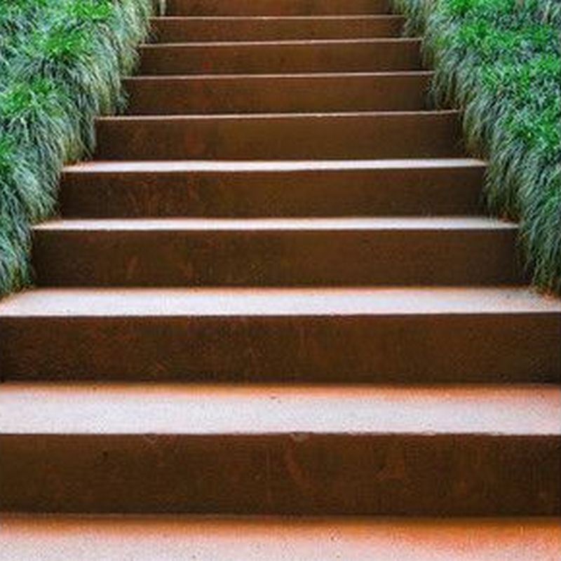 corten step set with over 7 risers
