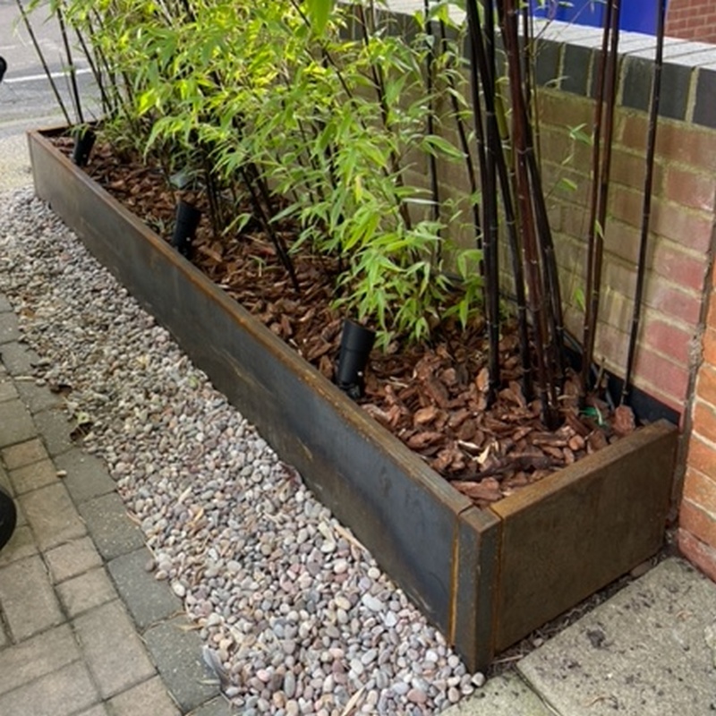 corten planter without back 375mm tall