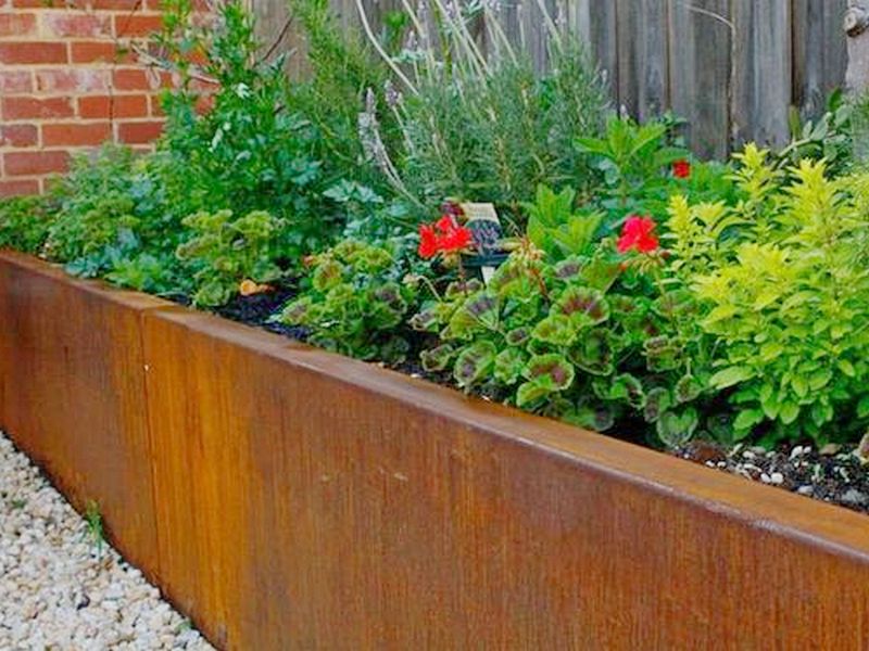 corten garden edging and small retaining wall system