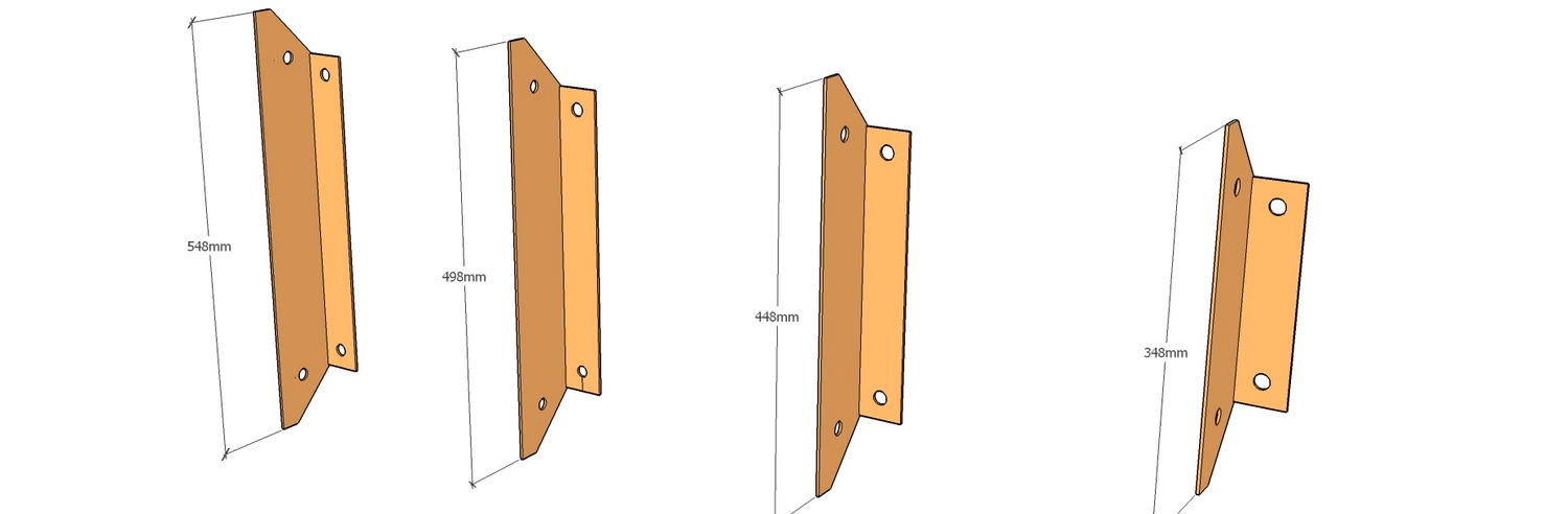 corten folded top edge support posts