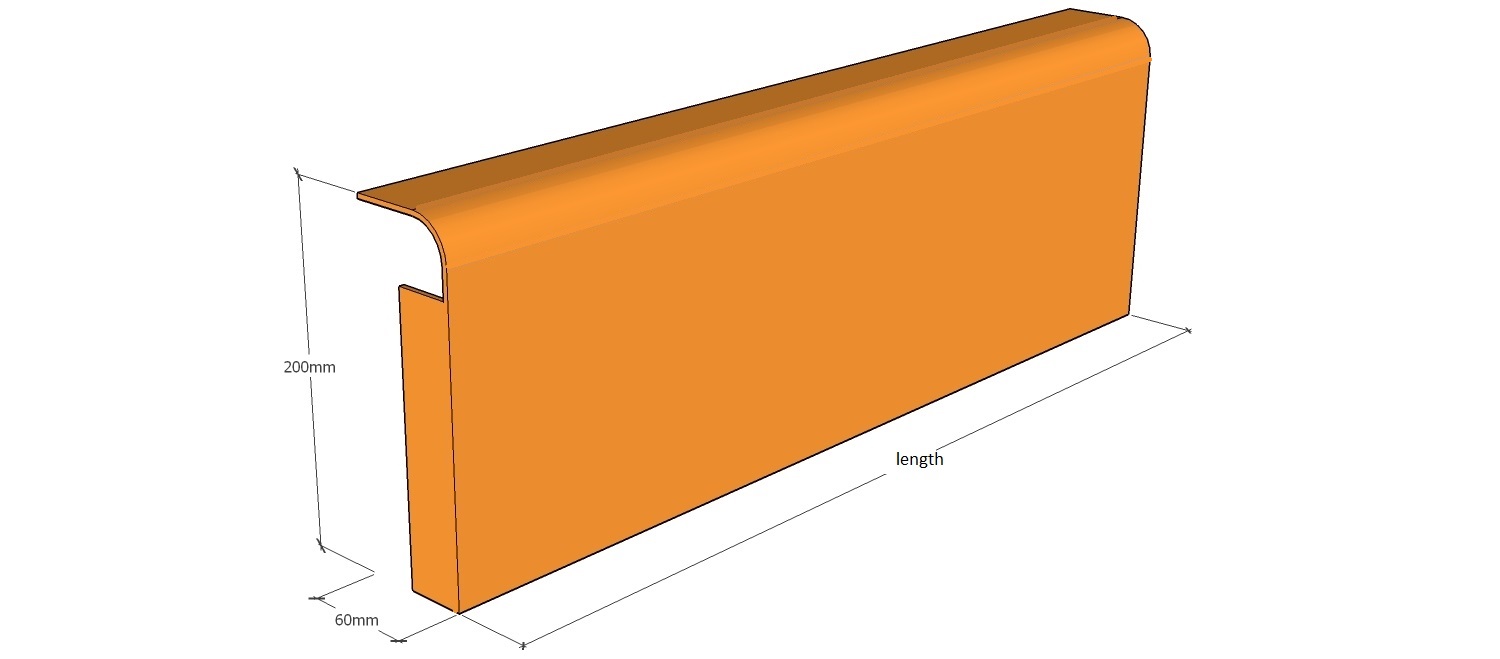 corten rolled edge 200mm tall layout drawing