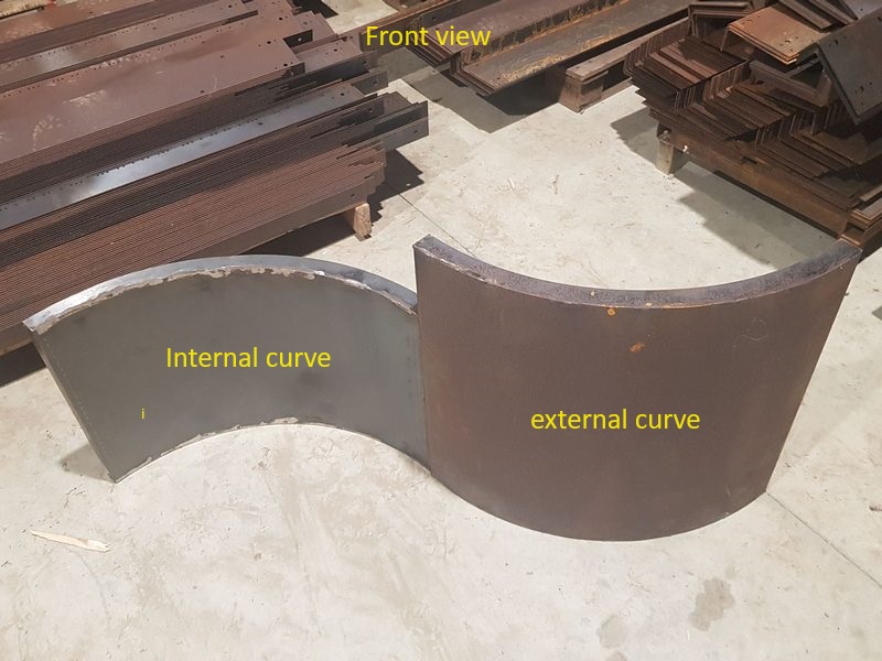 corten curved retaining wall panels internal and external